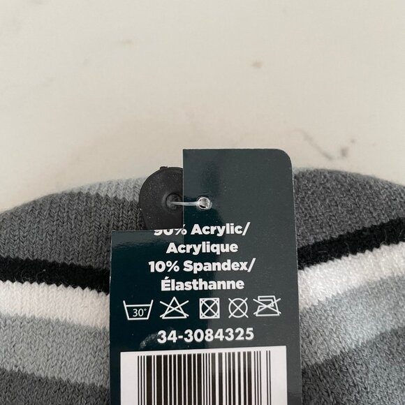 True North Acrylic Spandex Striped Toque w Prominent Maple Leaf Grey Wht Red OS - Picture 4 of 5